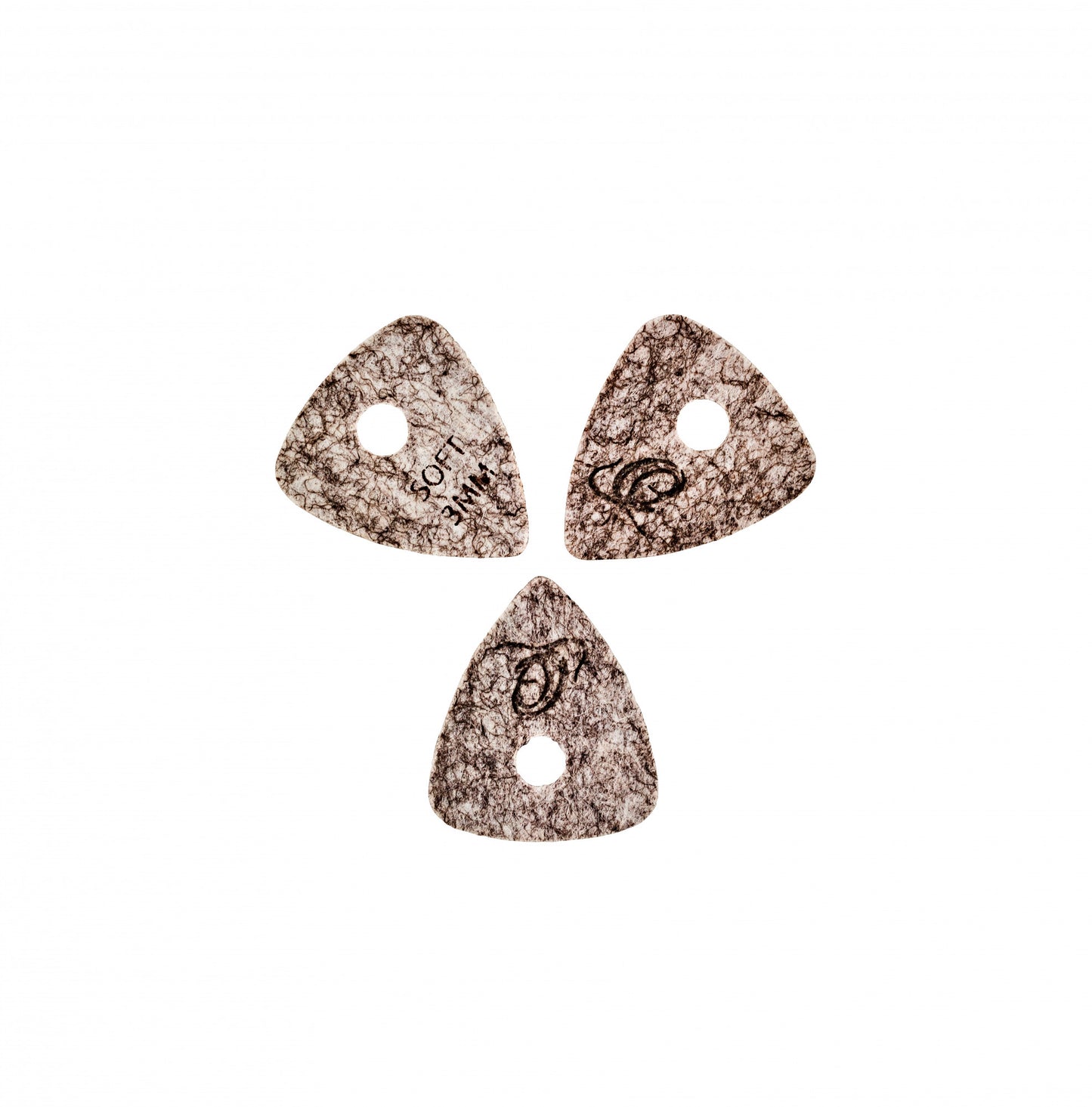 Ortega Soft 3mm Felt Picks - Light Grey - 3 Pack