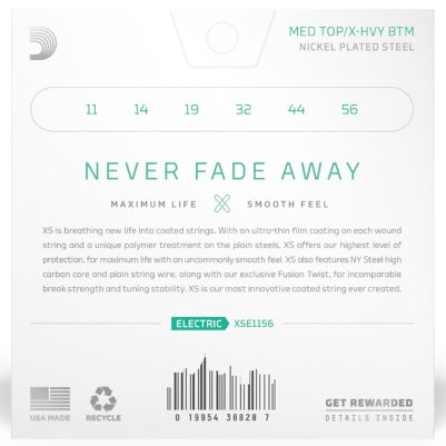 D'Addario XS Nickel Coated Electric Guitar Strings (.011 - .056) Medium Top/Extra Heavy Bottom