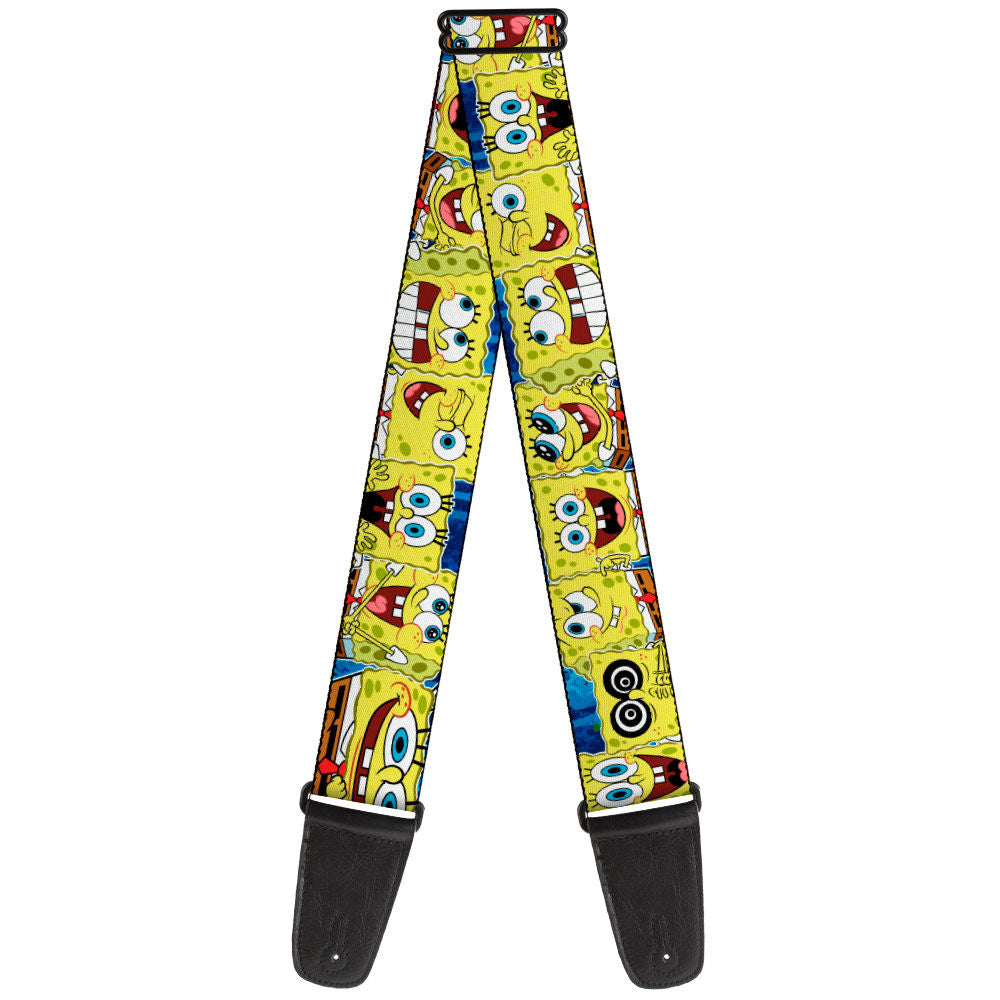 Buckle-Down Guitar Strap - Sponge Bob Expressions Stripe