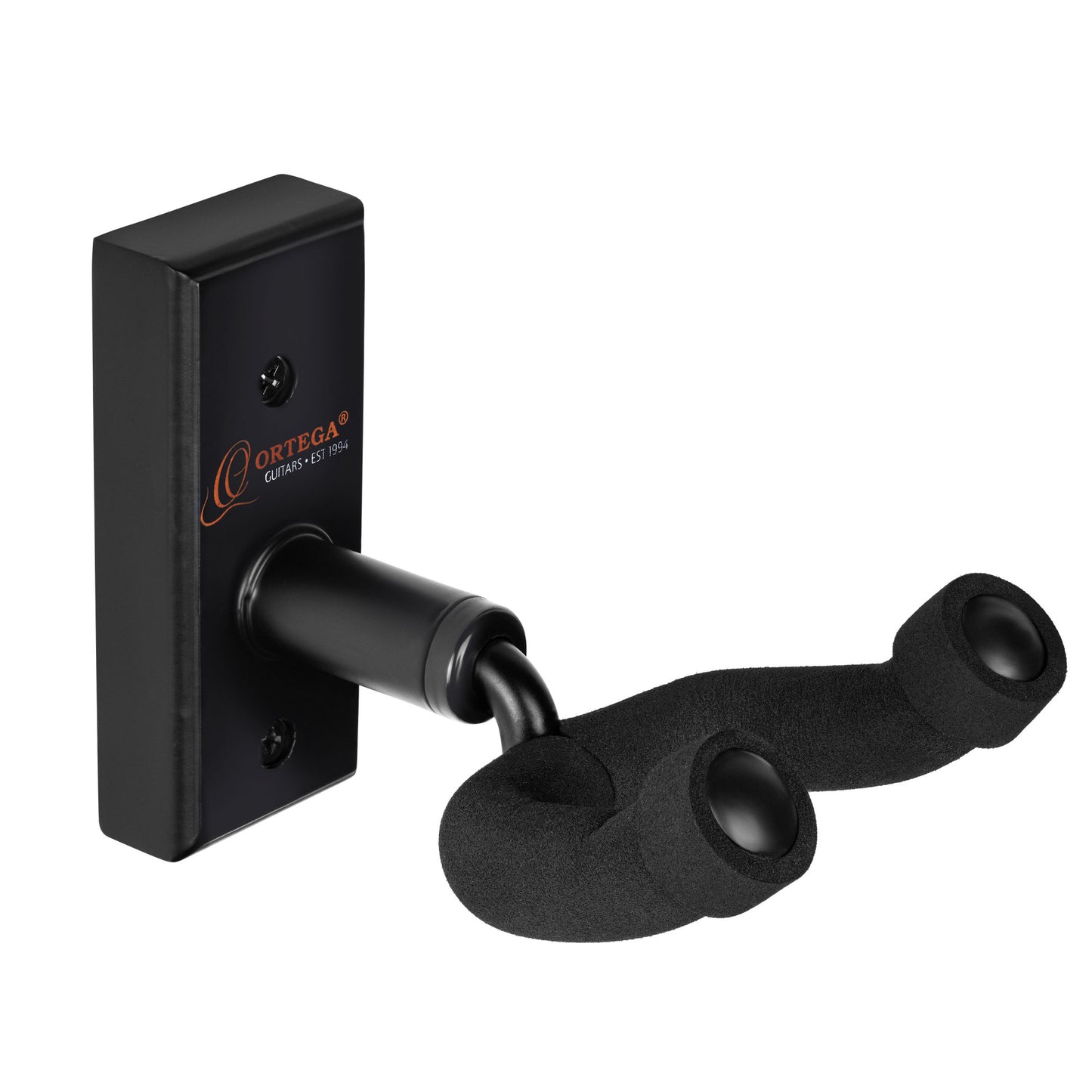 Ortega Guitar Wall Hanger - Black Wood Backing Plate