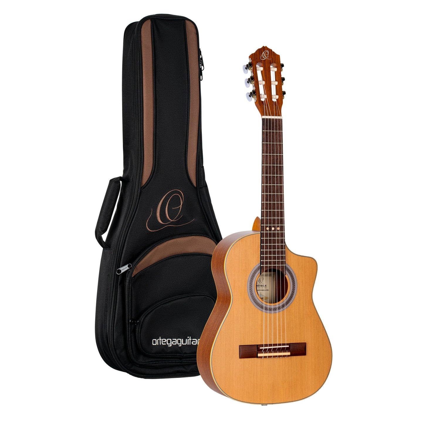 ORTEGA Requinto Series Pro 1/2 Acoustic Guitar 6-String - Natural + Gig Bag