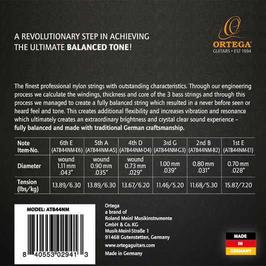Ortega Atmosphere Balance Balanced Tension Classical Guitar Strings - Medium Tension
