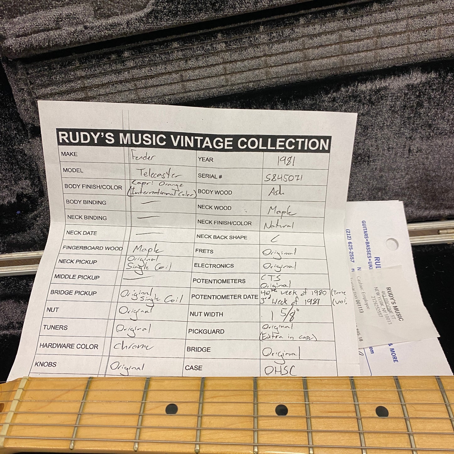 Pre-Owned Fender International Series Telecaster - Capri Orange - 1978/1981
