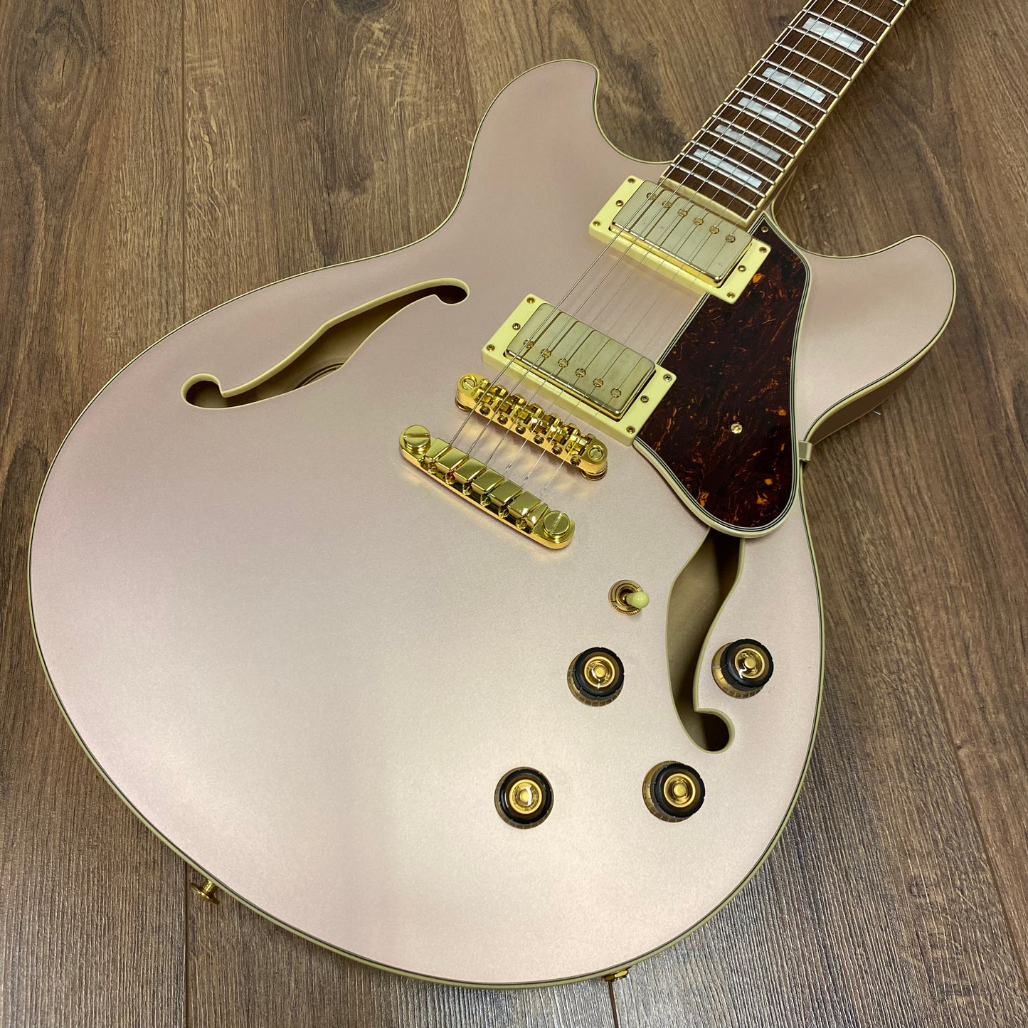 Pre-Owned Ibanez AS73G-RGF Artcore Semi-Hollow - Rose Gold Metallic Flat