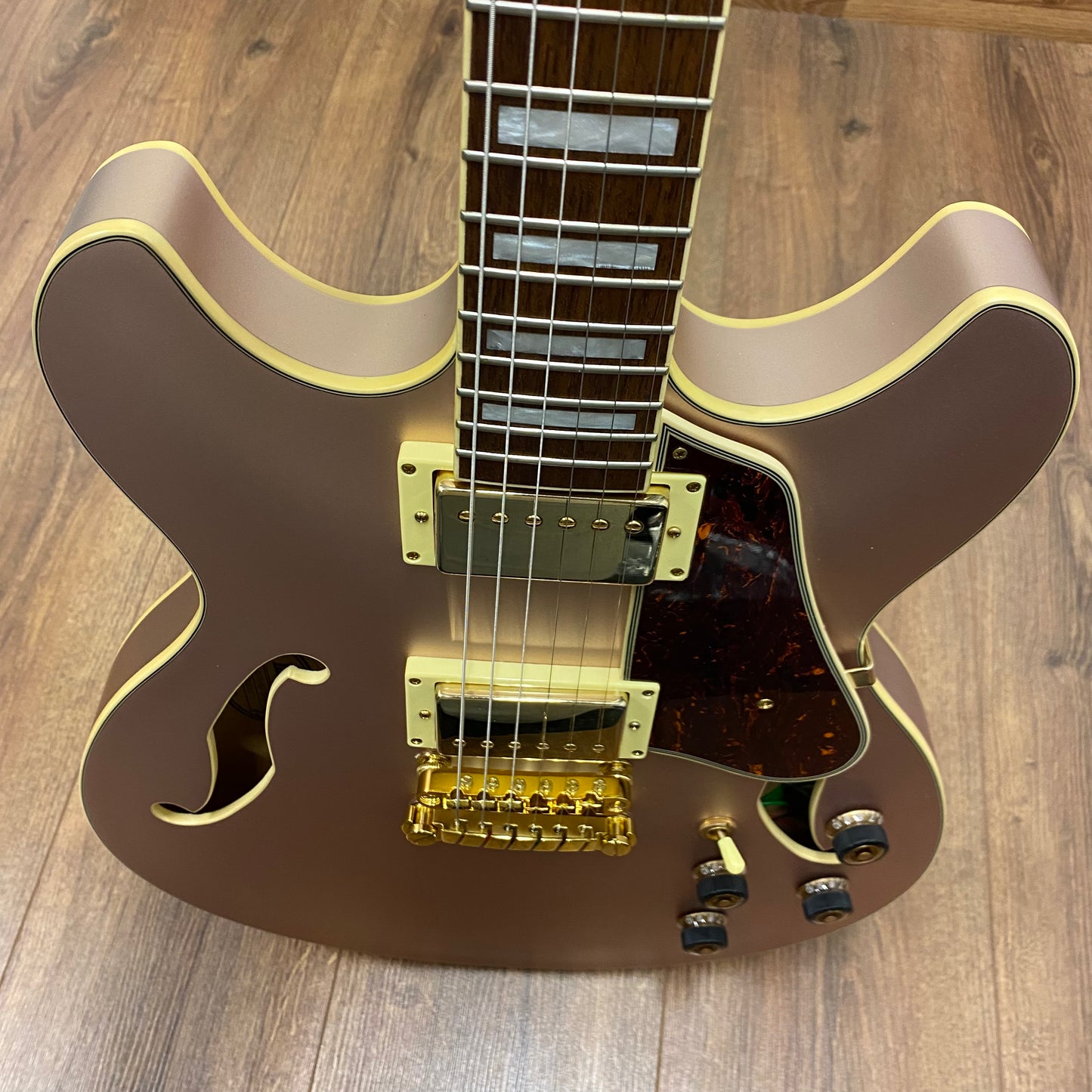 Pre-Owned Ibanez AS73G-RGF Artcore Semi-Hollow - Rose Gold Metallic Flat