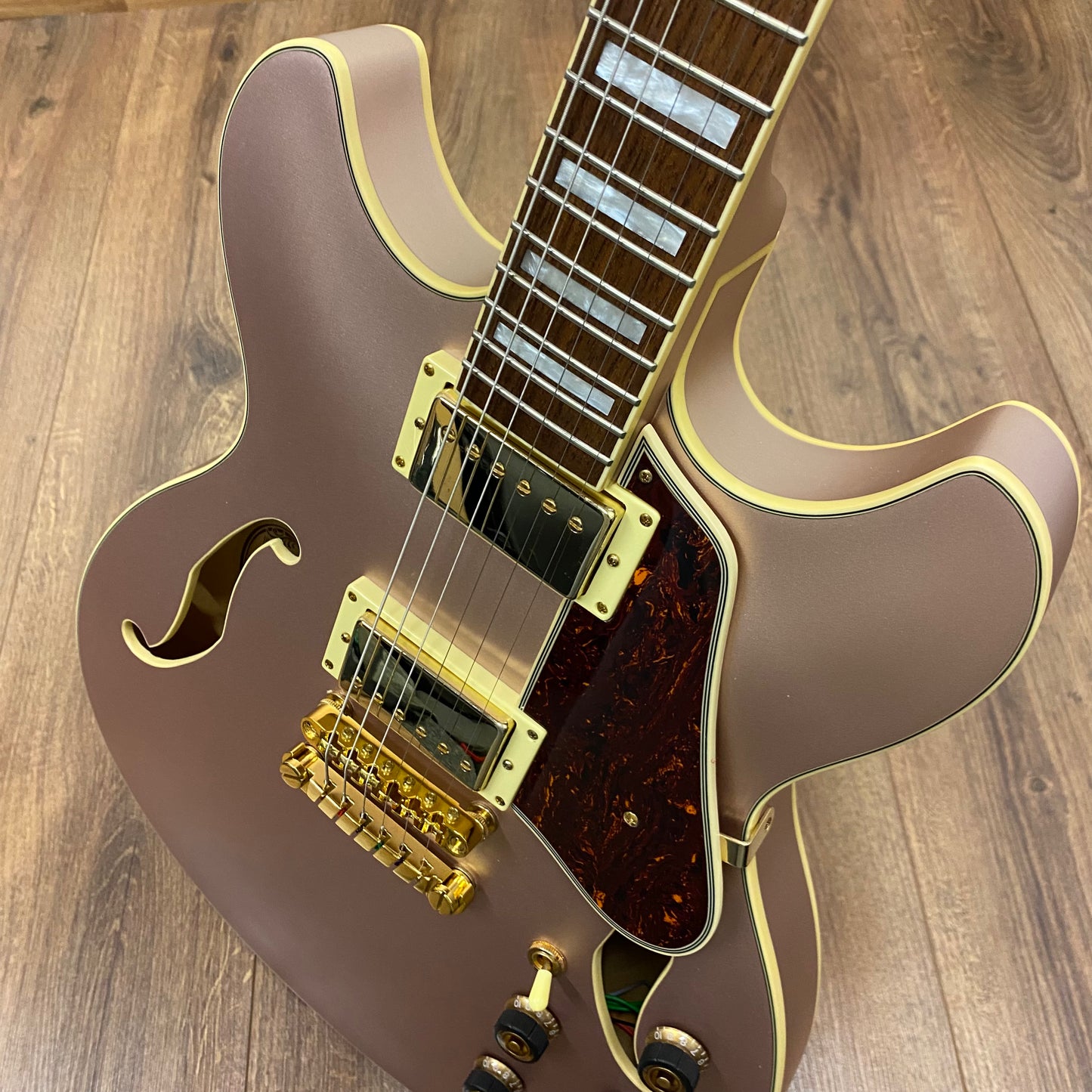 Pre-Owned Ibanez AS73G-RGF Artcore Semi-Hollow - Rose Gold Metallic Flat