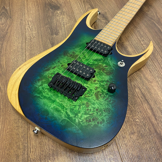 Pre-Owned Ibanez Iron Label RGDIX6MPB - Surreal Blue Burst