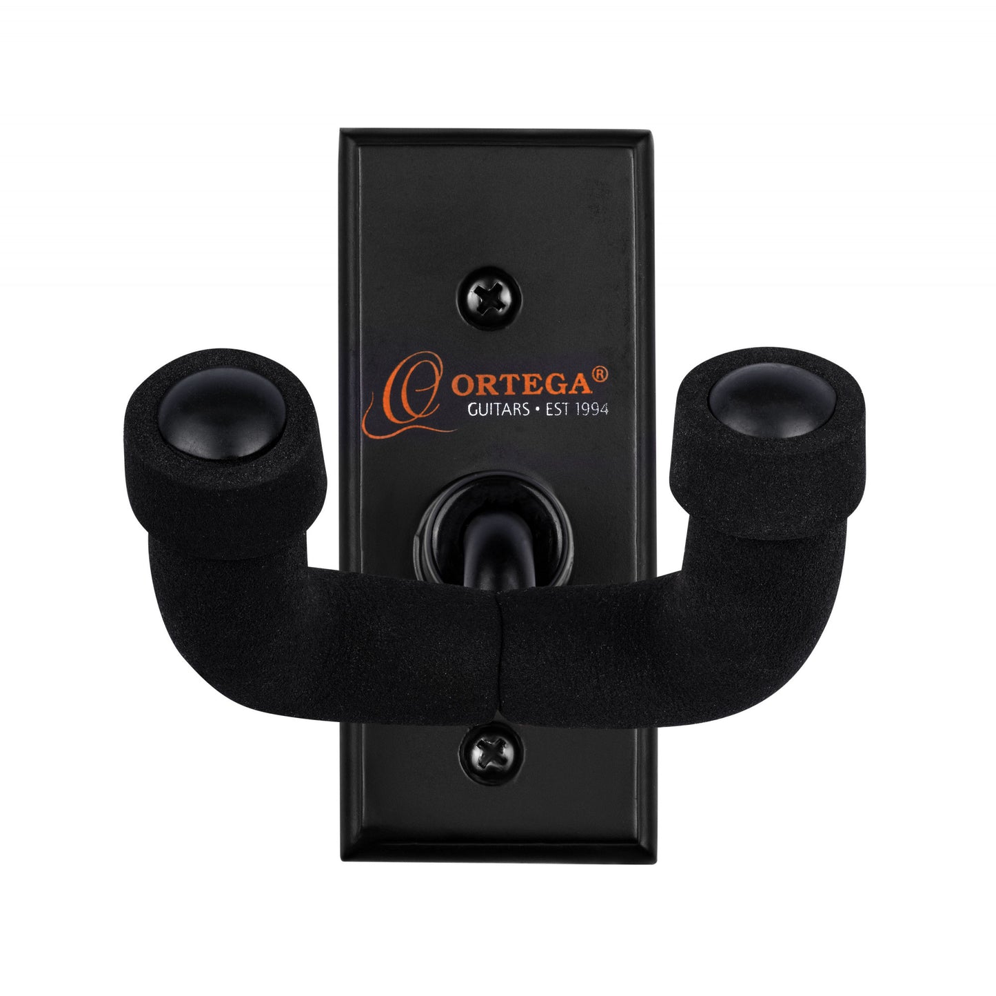 Ortega Guitar Wall Hanger - Black Wood Backing Plate