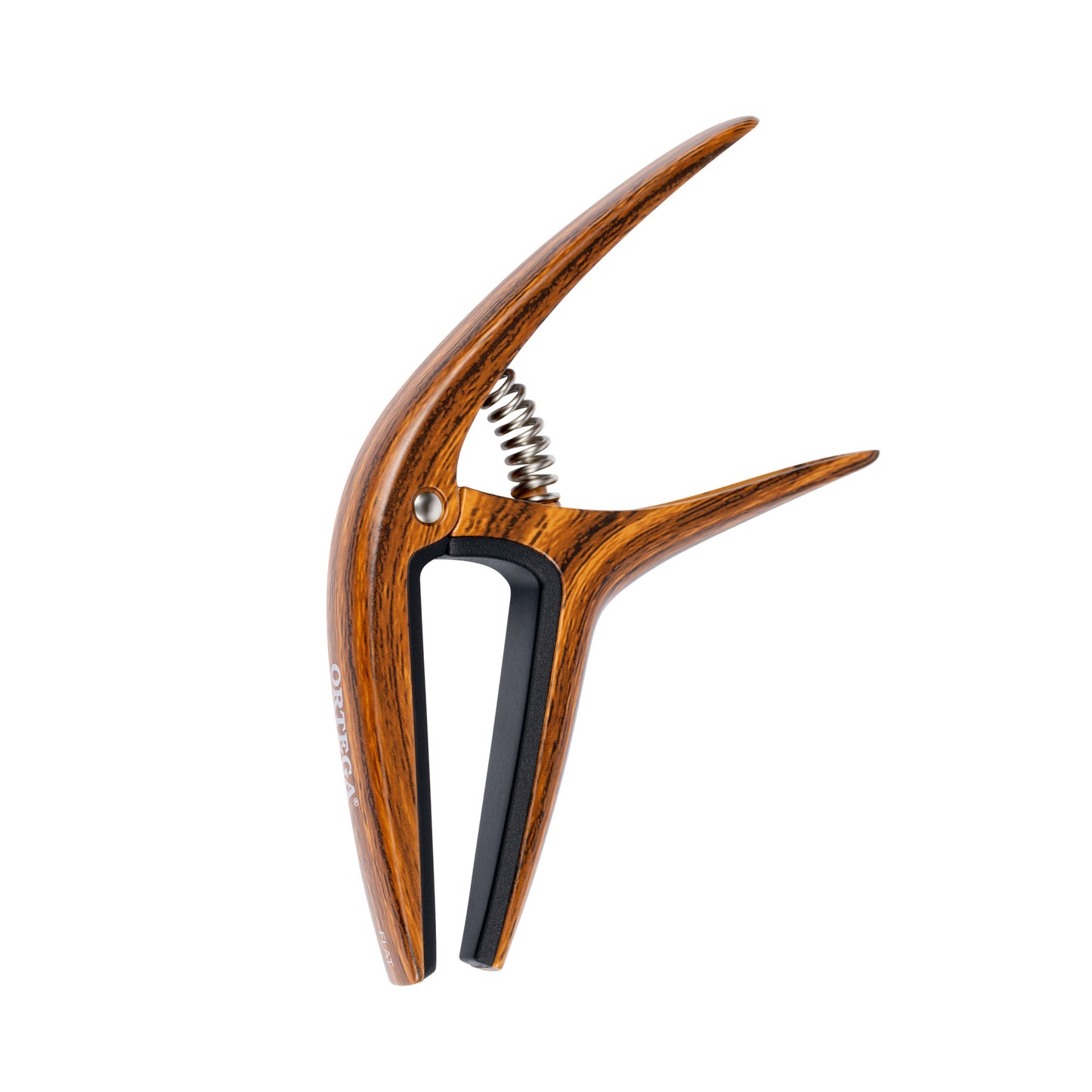 Ortega Two In One Curved/Flat Guitar Capo - Walnut