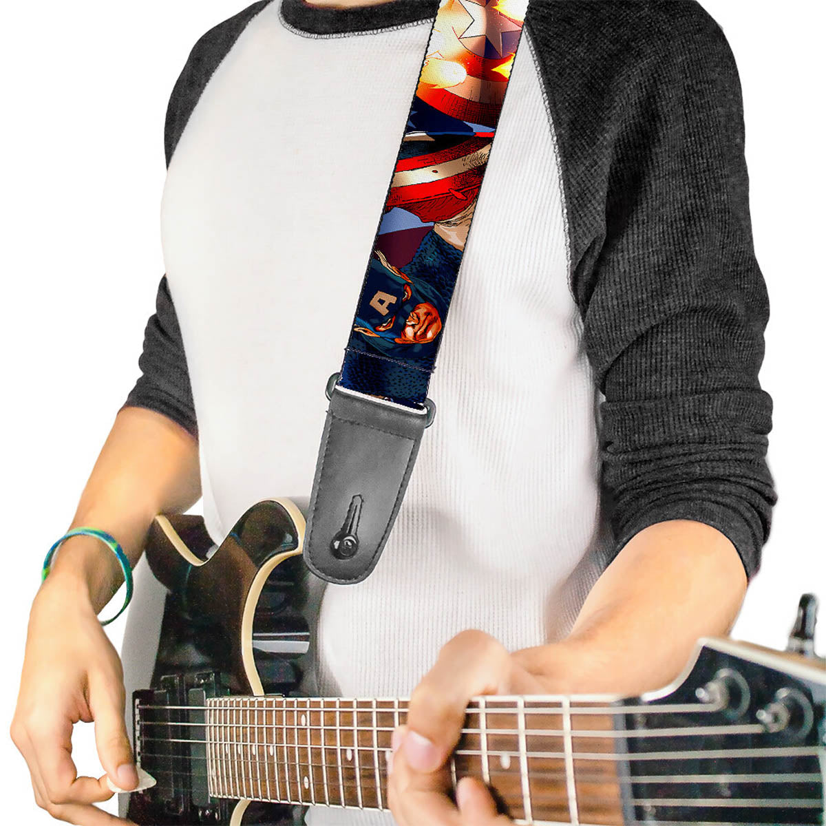 Buckle-Down Marvel Guitar Strap - Captain America