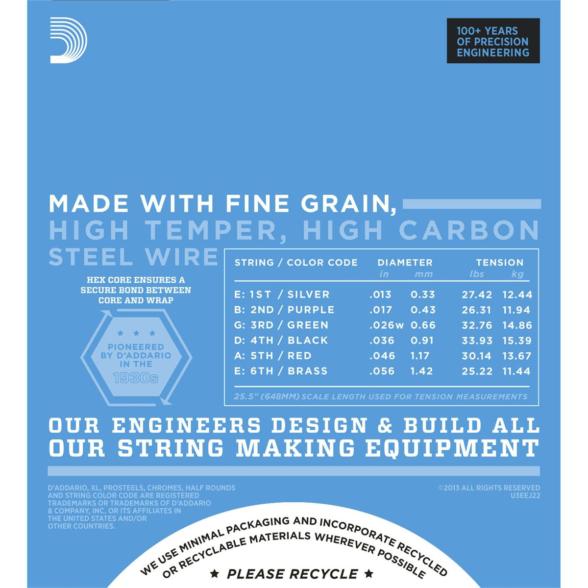 D'Addario EJ22 Jazz Electric Guitar Strings (.013 -.056) Medium