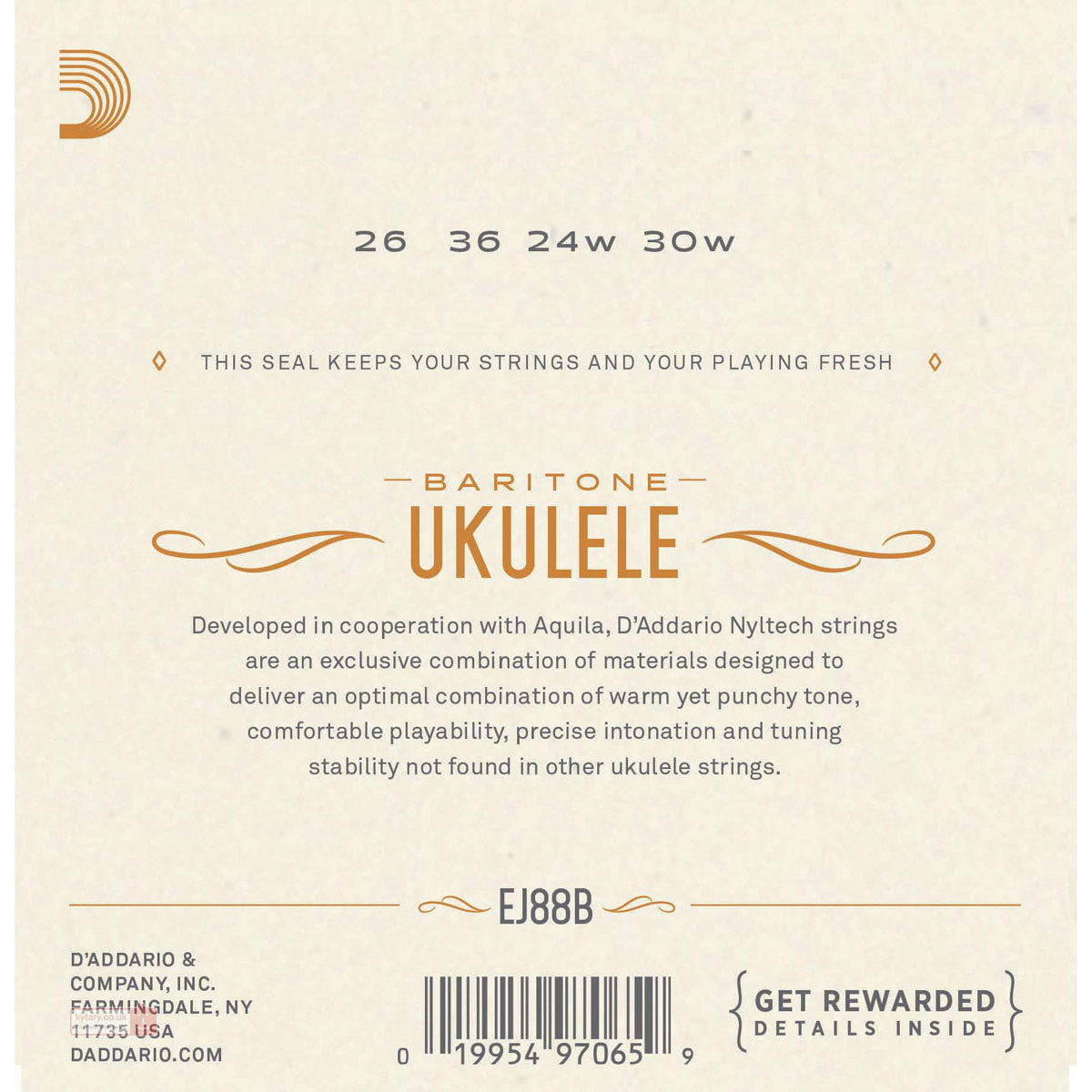 D'Addario EJ88B Nyltech Ukulele Strings - Baritone