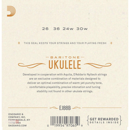 D'Addario EJ88B Nyltech Ukulele Strings - Baritone