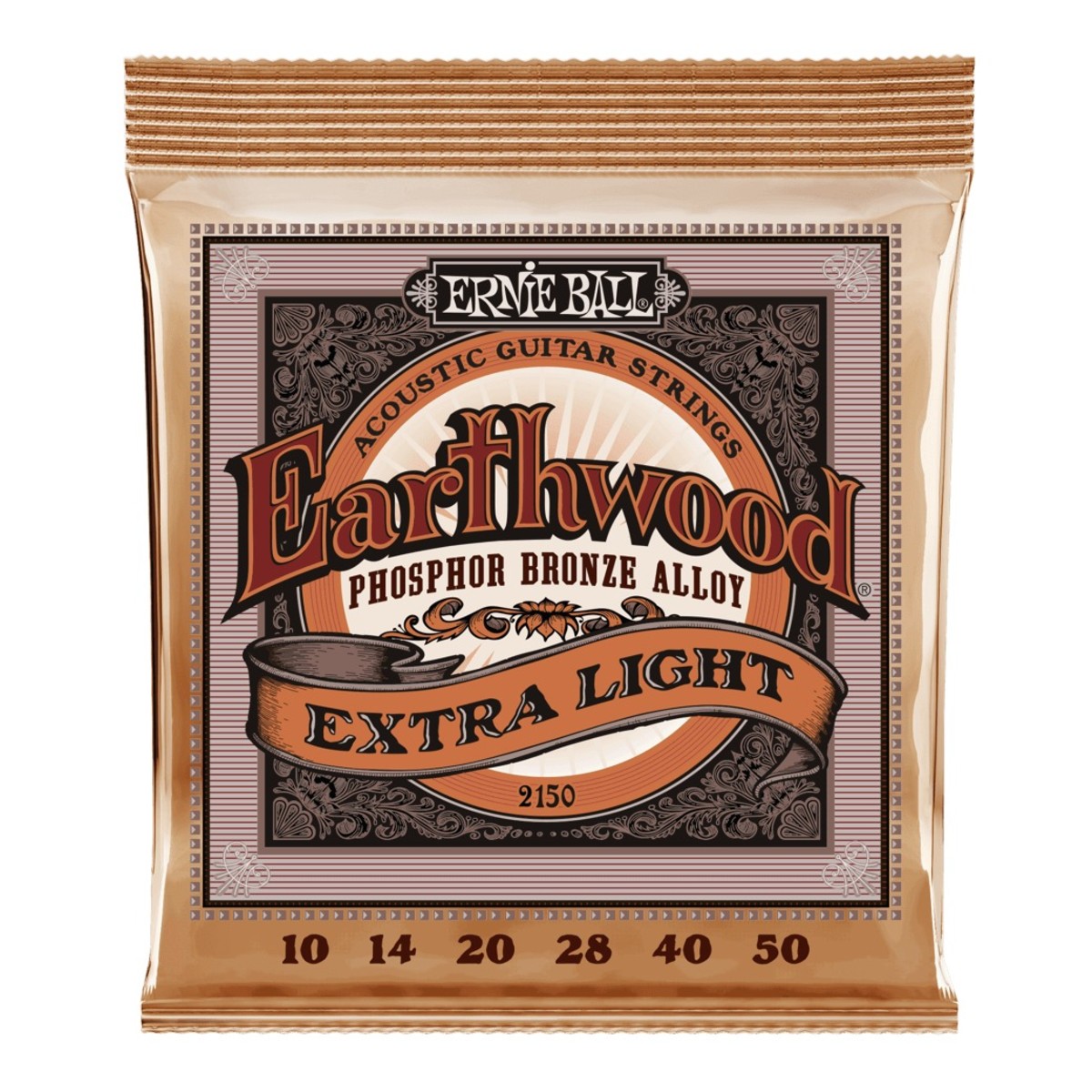 Ernie Ball Earthwood Phosphor Bronze Acoustic Guitar Strings (.010 -.050) Extra Light
