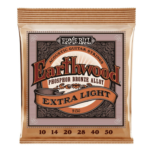Ernie Ball Earthwood Phosphor Bronze Acoustic Guitar Strings (.010 -.050) Extra Light