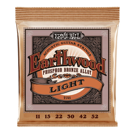 Ernie Ball Earthwood Phosphor Bronze Acoustic Guitar Strings (.011 -.052) Light