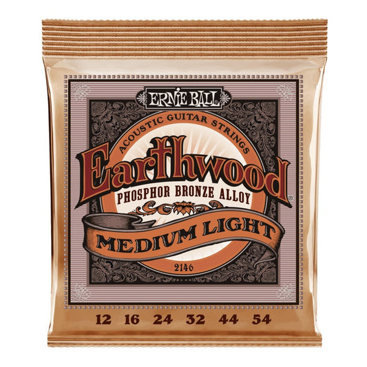 Ernie Ball Earthwood Phosphor Bronze Acoustic Guitar Strings (.012 -.054) Medium Light