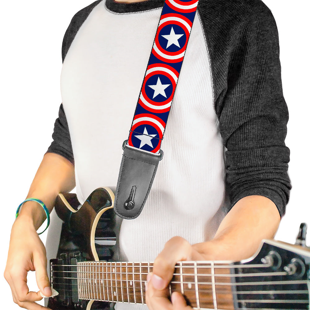 Buckle-Down Marvel Guitar Strap - Captain America Shield