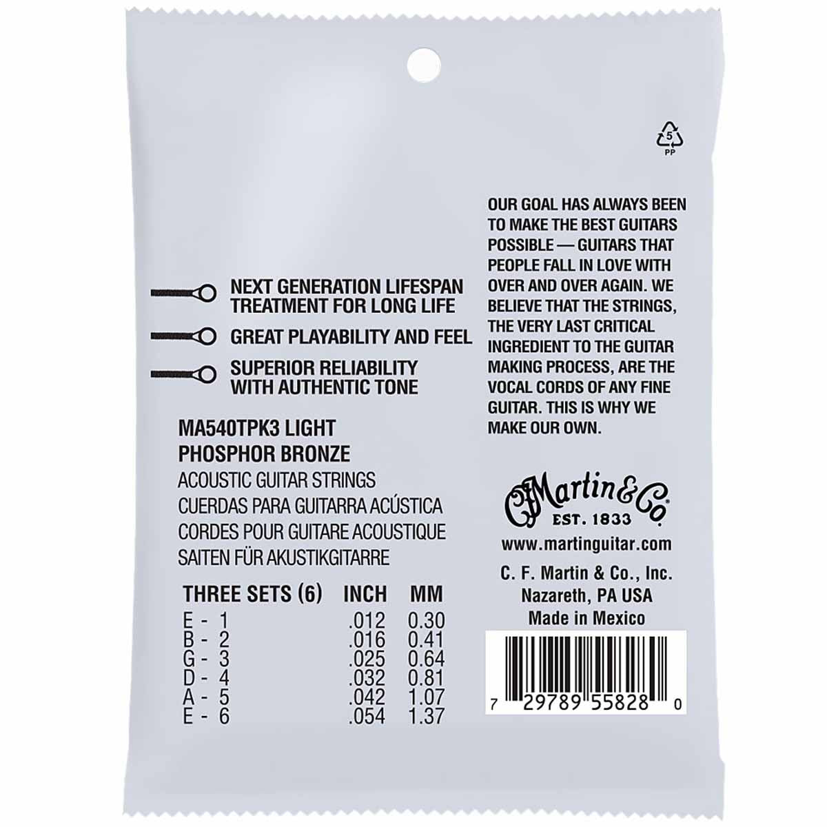 Martin SP Phosphor Bronze Acoustic Guitar Strings (.013-.056) Medium