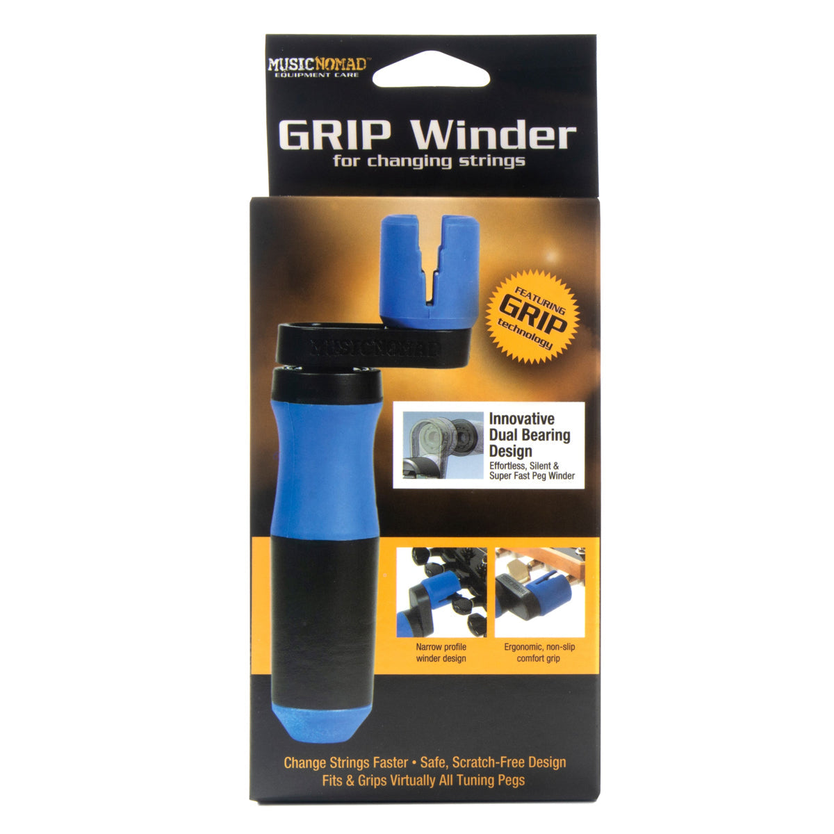 Music Nomad Grip Winder - Rubber Lined, Dual Bearing Peg Winder