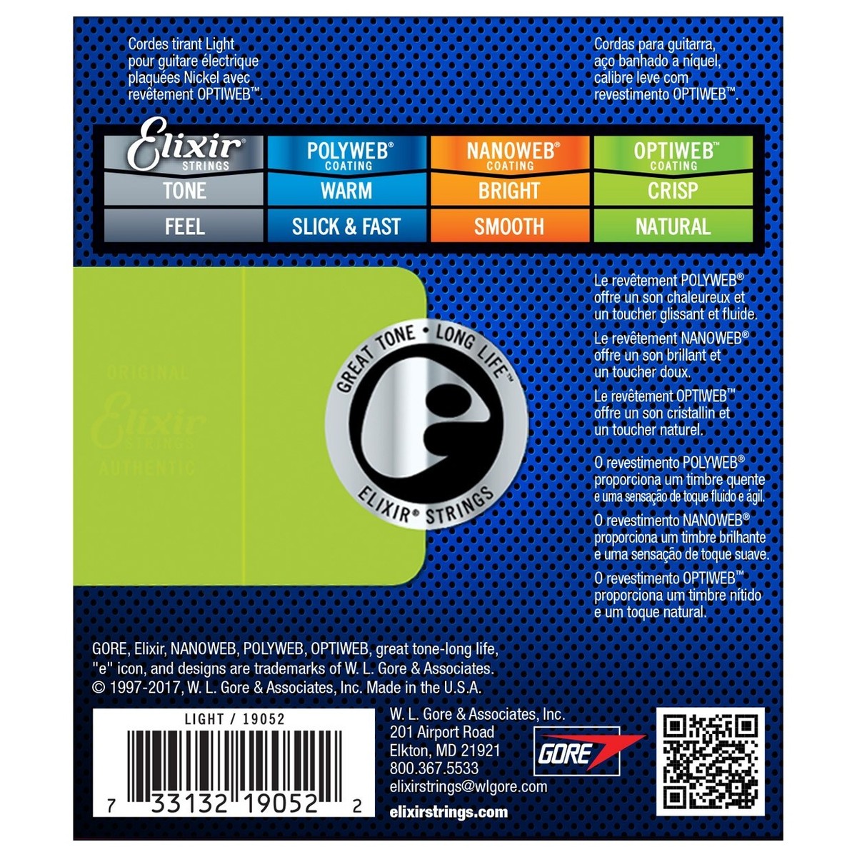 Elixir Optiweb Electric Guitar Strings (.010-.046) Light
