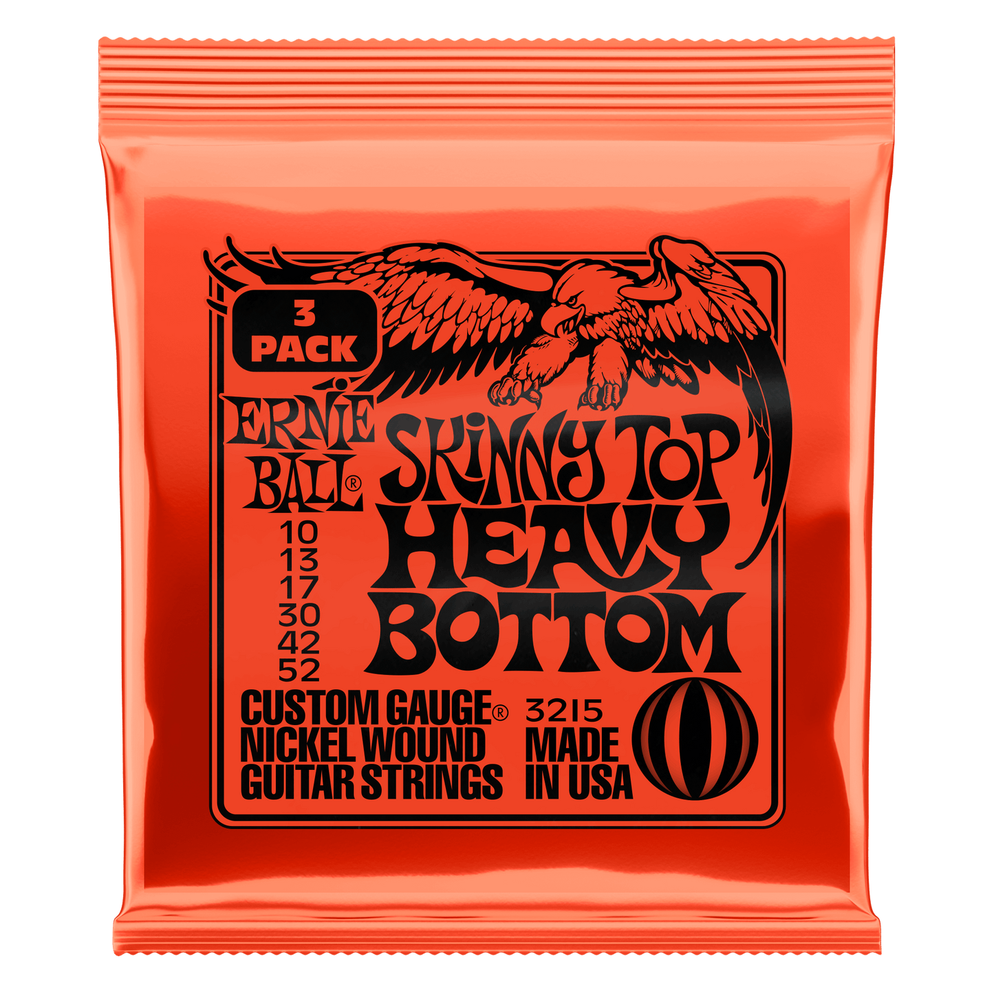 Ernie Ball Skinny Top Heavy Bottom Slinky Electric Guitar Strings (.010 -.052) - **3 PACK**