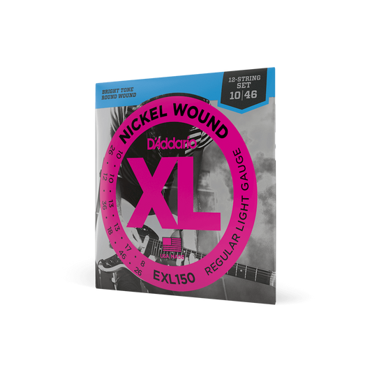 D'addario EXL150 12-String Electric Guitar Strings (.010 - .046) Regular Light