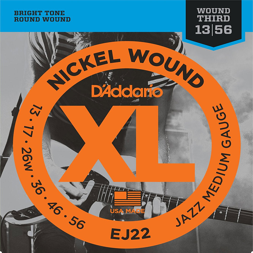 D Addario EJ22 Jazz Electric Guitar Strings .013 .056 Medium