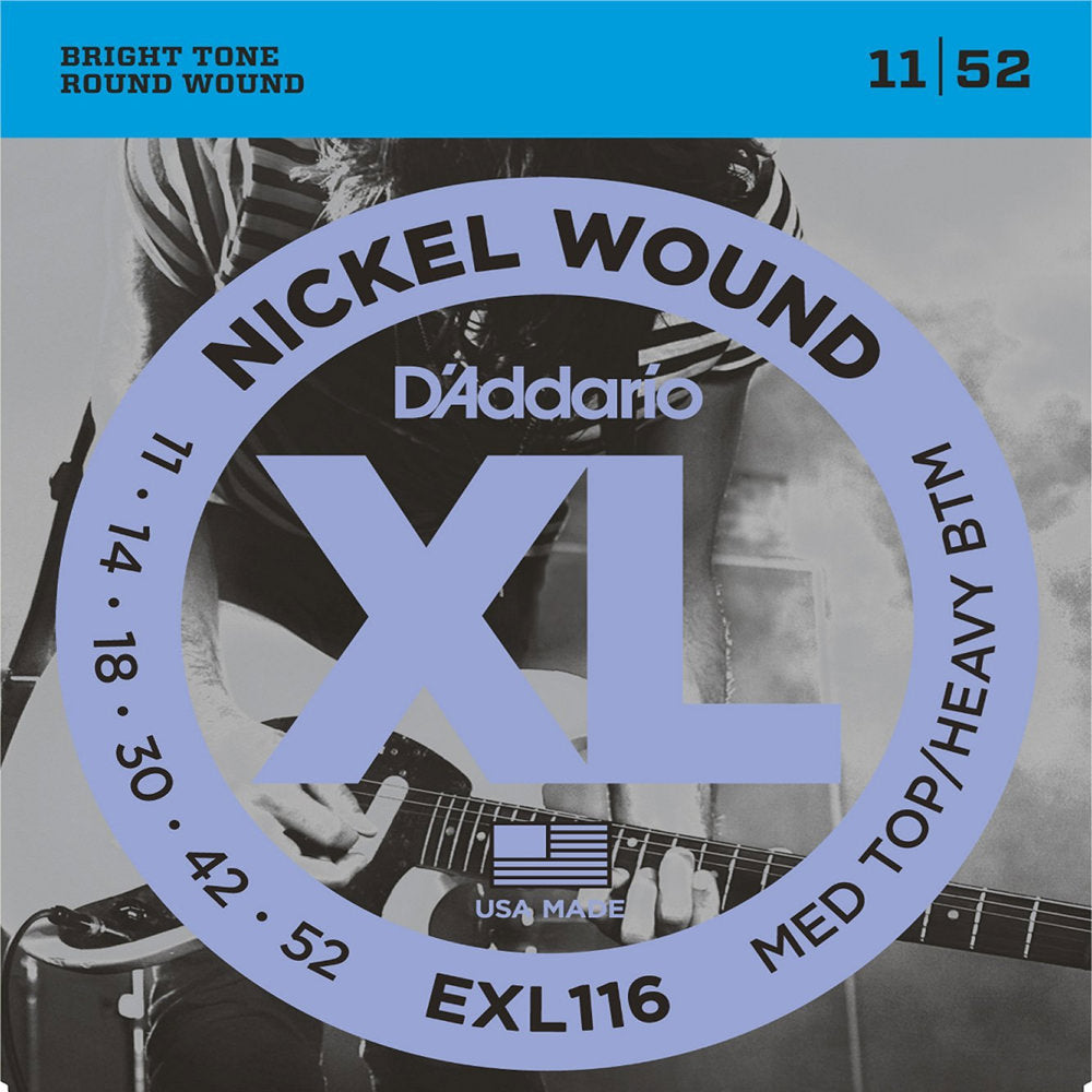 D Addario EXL116 Electric Guitar Strings .011 .052 Medium Top