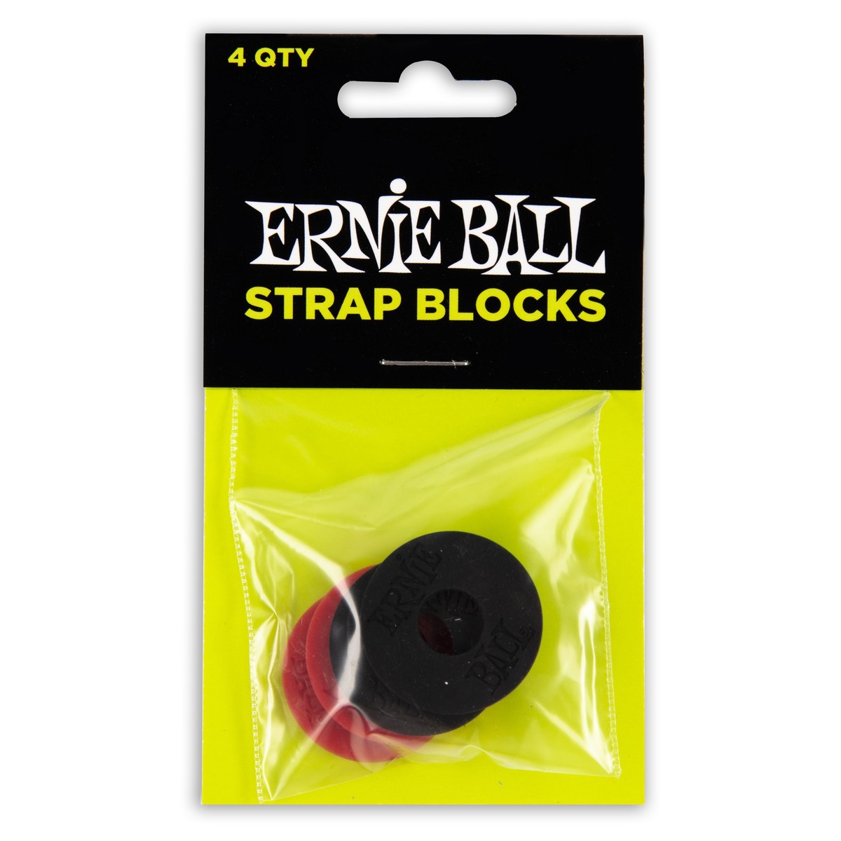 Ernie Ball Strap Blocks - Red / Black (Pack of 4)