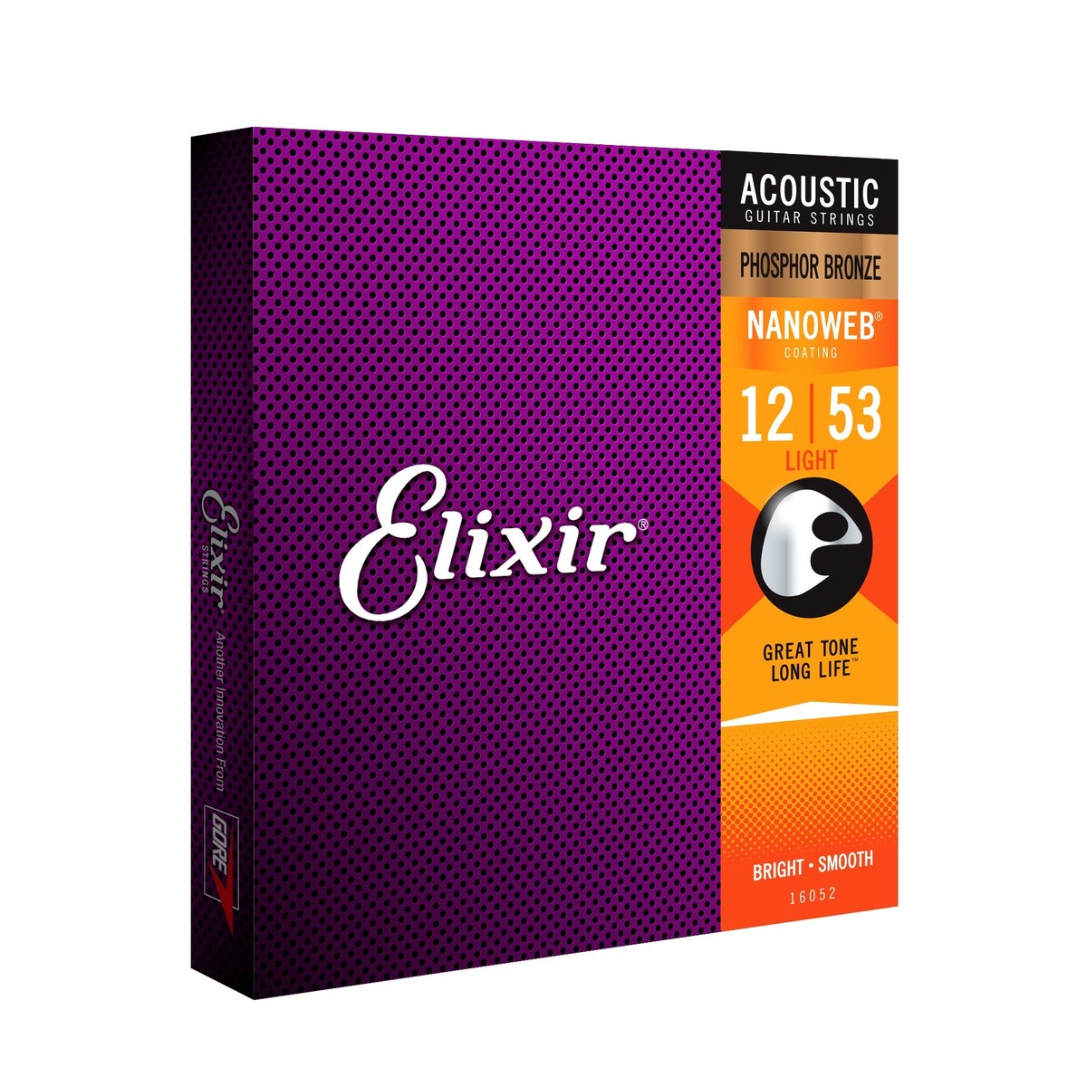 Elixir Nanoweb Acoustic Guitar Strings (.012-.053) Light - Phosphor Bronze