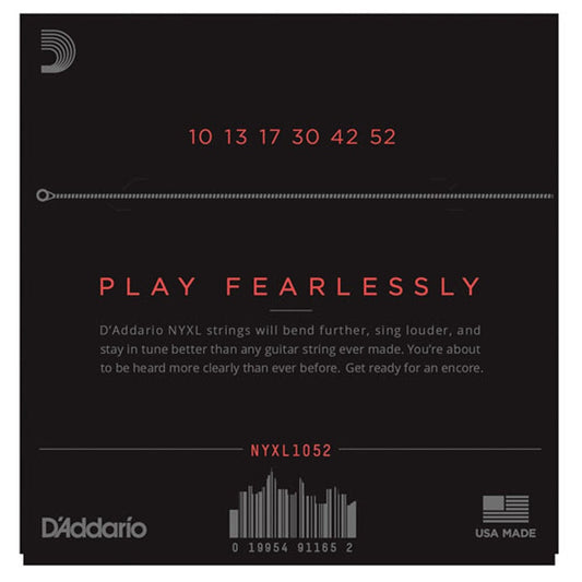 D'Addario NYXL Premium Electric Guitar Strings (.010 -.052) Light Top/Heavy Bottom