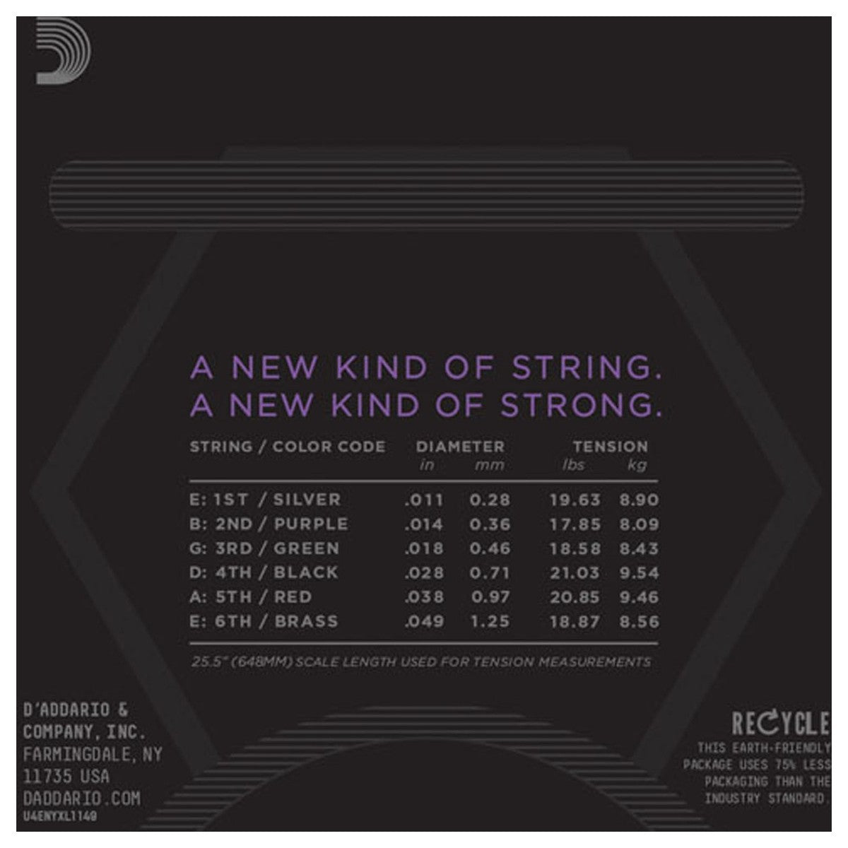 D'Addario NYXL Premium Electric Guitar Strings (.011 -.049) Medium