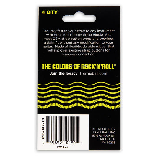 Ernie Ball Strap Blocks - Red / Black (Pack of 4)