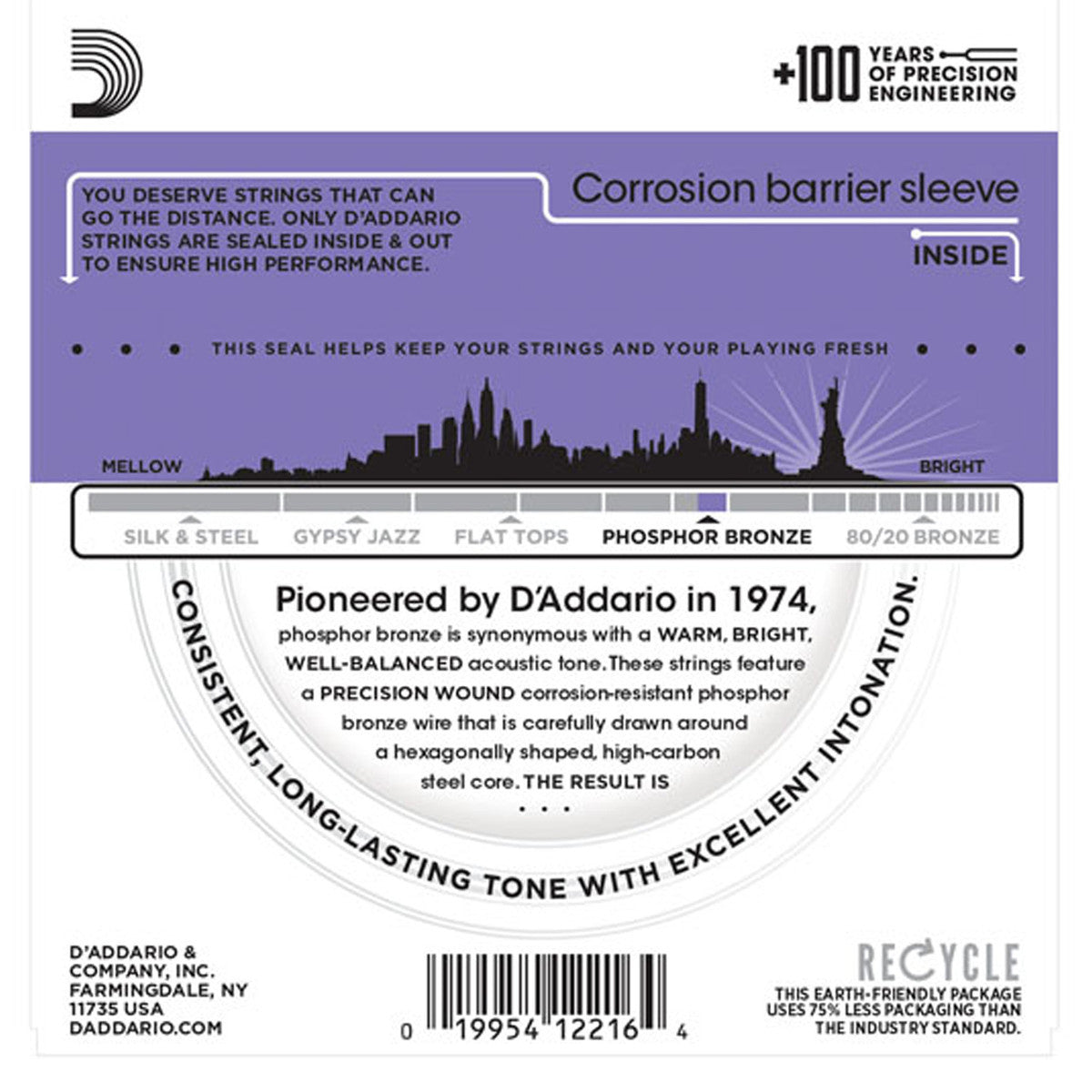 D'Addario EJ26 Phosphor Bronze Acoustic Strings (.011 -.052) Custom Light **3 PACK**