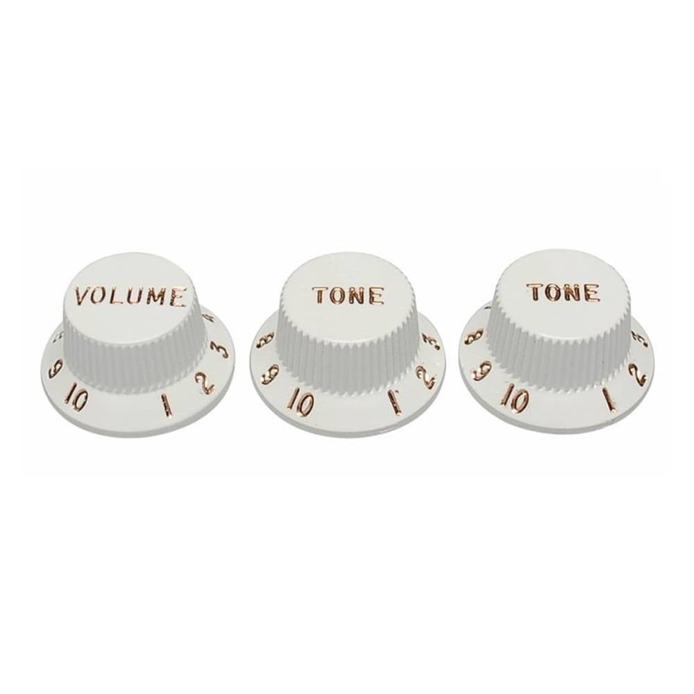 Fender Control Knobs for Stratocaster (1 Vol, 2 Tone) - White **Genuine Fender Parts**