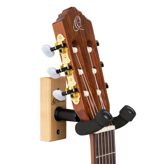 Ortega Guitar Wall Hanger - Natural Wood Backing Plate