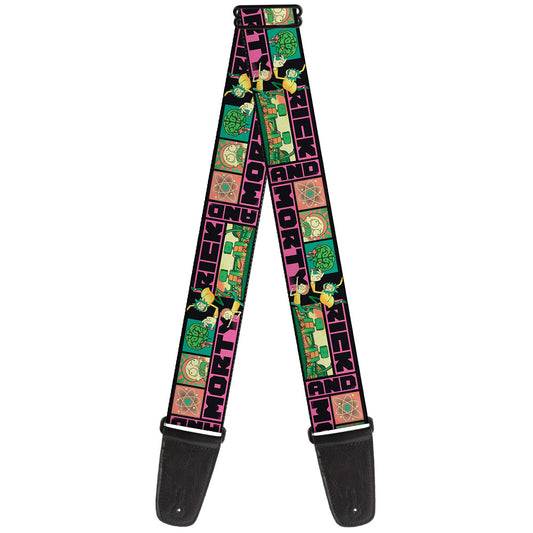 Buckle-Down Guitar Strap - Rick and Morty Text Blocks