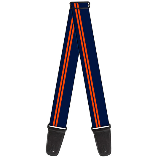 Buckle-Down Guitar Strap - Racing Stripe Navy/Orange