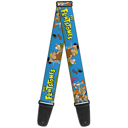 Buckle-Down Guitar Strap - The Flintstones Group Pose Blue