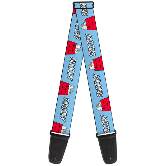 Buckle-Down Guitar Strap - Peanuts Snoopy Woodstock Dog House