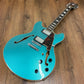 Pre-Owned D'Angelico Premier Doublecut Semi-Hollow Stopbar - Ocean Turquoise