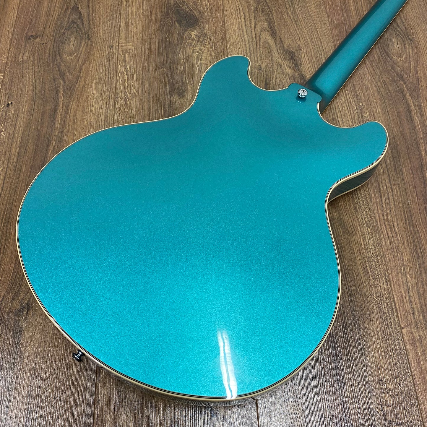 Pre-Owned D'Angelico Premier Doublecut Semi-Hollow Stopbar - Ocean Turquoise