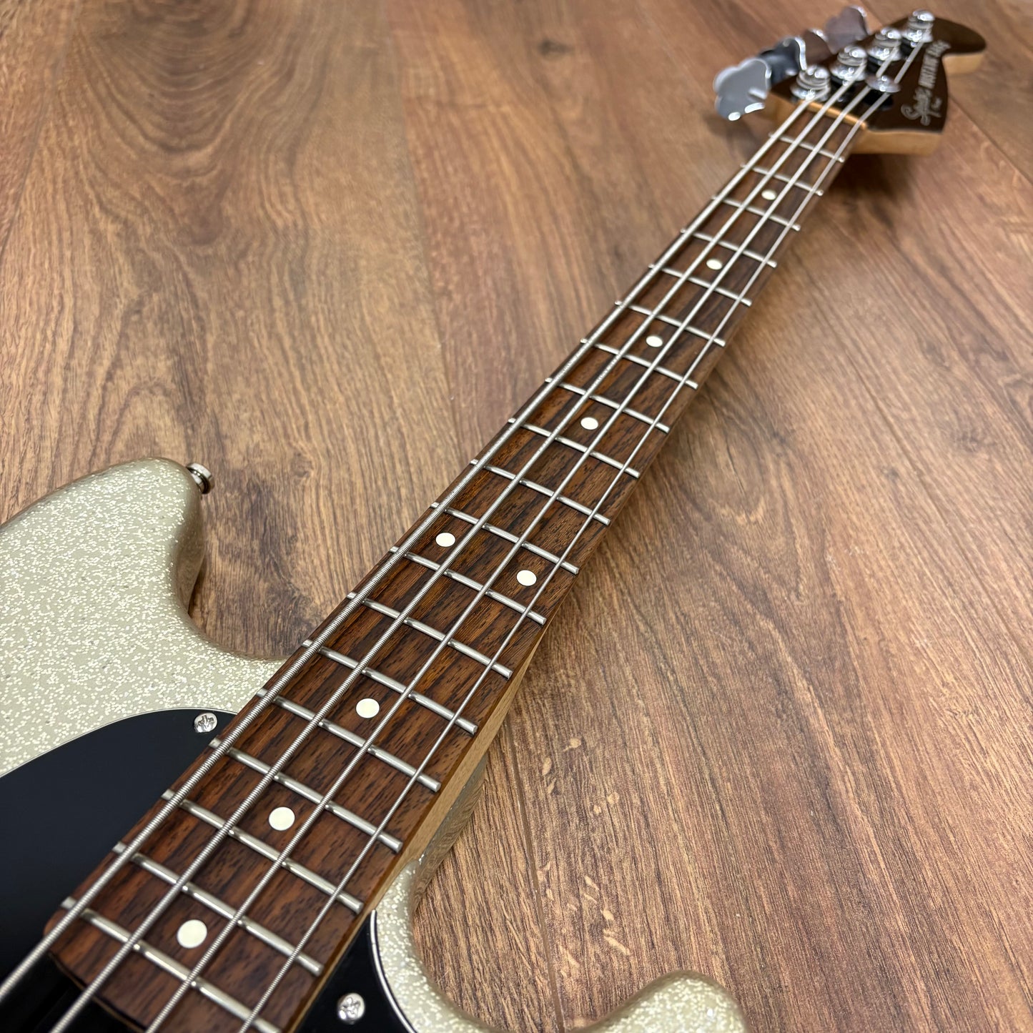 Pre-Owned Squier Mikey Way Signature Mustang Bass - Large Flake Silver Sparkle - 2014