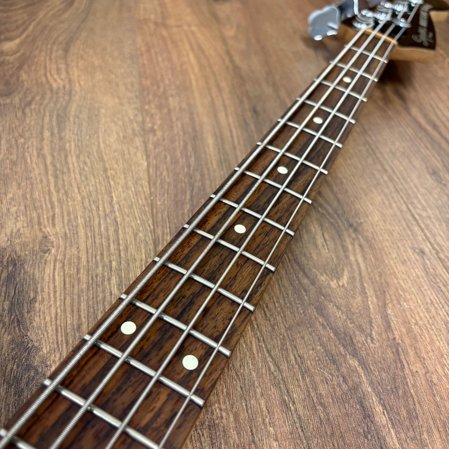 Pre-Owned Squier Mikey Way Signature Mustang Bass - Large Flake Silver Sparkle - 2014