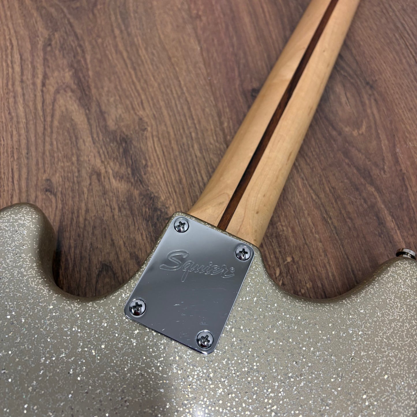 Pre-Owned Squier Mikey Way Signature Mustang Bass - Large Flake Silver Sparkle - 2014