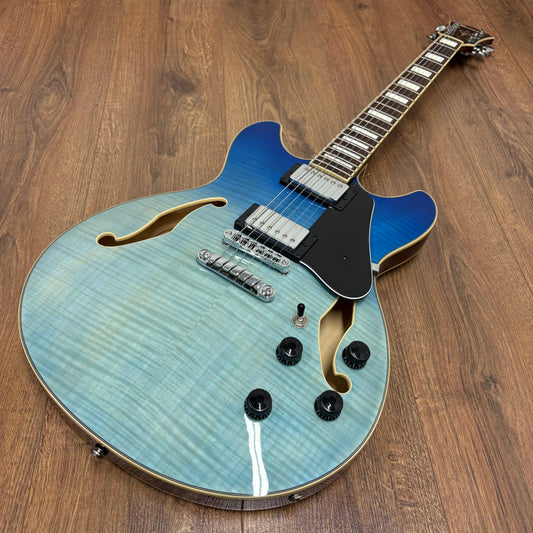 Pre-Owned Ibanez AS73FM Artcore - Azure Blue Gradation