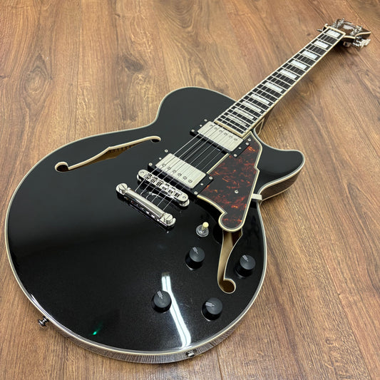 Pre-Owned D'Angelico Premier SS Single Cutaway - Black Flake