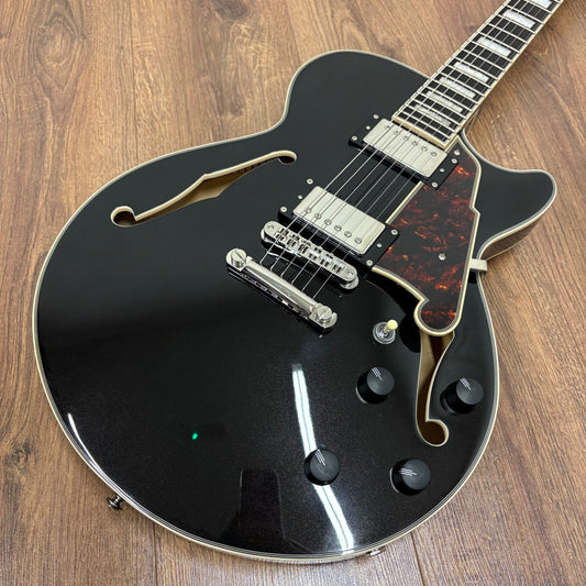 Pre-Owned D'Angelico Premier SS Single Cutaway - Black Flake