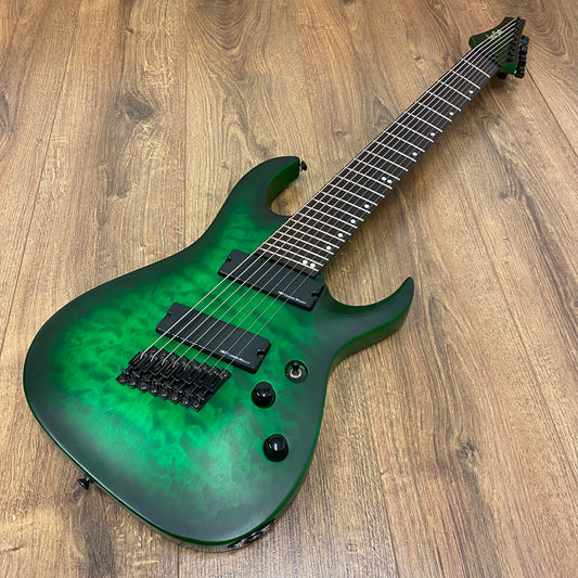 Pre-Owned Harley Benton Fanfret-8NT QEB DLX - Quilted Emerald Burst